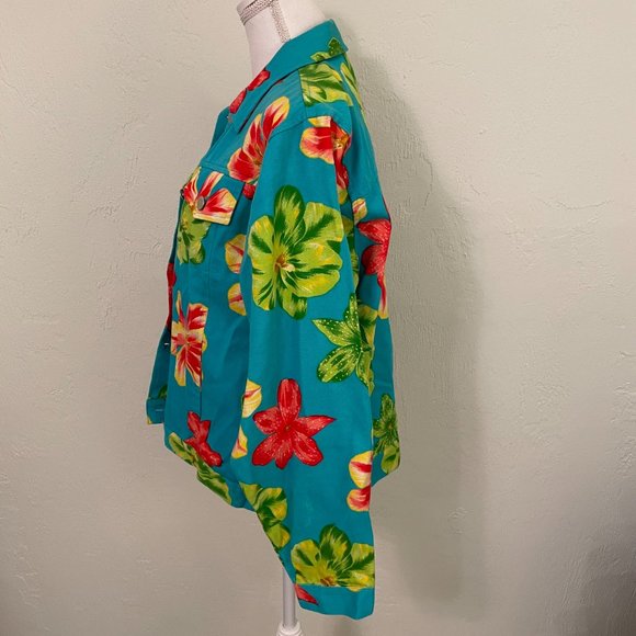 Vintage Floral Retro Denim Jacket - Picture 3 of 6